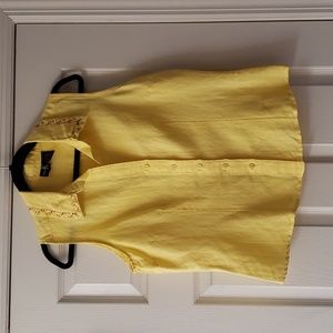 Yellow Short Sleeveless Blouse